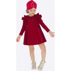 Mayoral - Sukienka dziecięca 92-134 cm. Czerwone sukienki dziewczęce Mayoral, bez wzorów, z elastanu, eleganckie, z długim rękawem, długie, mini, rozkloszowane. W wyprzedaży za 129,90 zł.