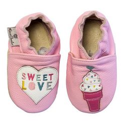 Buciki niemowlęce: Skórzane buty niemowlęce „Ice Cream” w kolorze jasnoróżowym