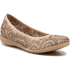 Baleriny CAPRICE - 9-22550-22 Beige Nubuc 401. Brązowe baleriny damskie Caprice, bez wzorów, ze skóry ekologicznej, bez obcasa. Za 239,90 zł.