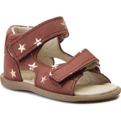 Sandały MRUGAŁA - Flo 1105/8-34 Blush Stars. Czerwone sandały dziewczęce Mrugała, ze skóry, bez zapięcia. W wyprzedaży za 139,00 zł.