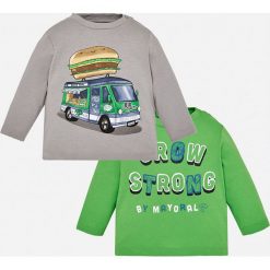 Mayoral - Longsleeve dziecięcy 68-98 cm (2-pak). Szare t-shirty chłopięce Mayoral, z nadrukiem, z bawełny, z długim rękawem. W wyprzedaży za 49,90 zł.