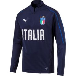Bluza z golfem, reprezentacja Włoch. Niebieskie bluzy męskie rozpinane marki Puma, l, z elastanu, z długim rękawem, długie. Za 377,96 zł.