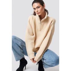 NA-KD Trend Sweter z suwakiem - White,Beige. Brązowe bez kategorii NA-KD Trend, z dzianiny. Za 161,95 zł.