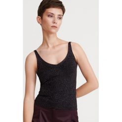 Błyszczący top - Bordowy. Czerwone topy damskie Reserved, s, bez wzorów, bez kołnierzyka. Za 59,99 zł.