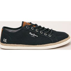 Pepe Jeans - Tenisówki Maui Basic. Niebieskie trampki męskie Pepe Jeans, bez wzorów, z jeansu, na sznurówki. W wyprzedaży za 239,90 zł.