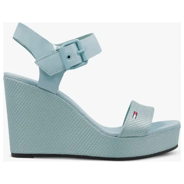 Tommy Hilfiger Luna 29C Material Mix Wedge Sandal buty damskie, niebieski, rozmiar 38. Niebieskie koturny damskie TOMMY HILFIGER, bez obcasa, na koturnie, bez zapięcia. W wyprzedaży za 297,49 zł.