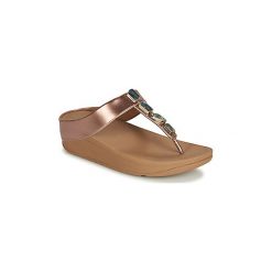 Japonki FitFlop FINO SHELLSTONE. Różowe klapki damskie FitFlop, bez wzorów, bez obcasa. W wyprzedaży za 335,20 zł.