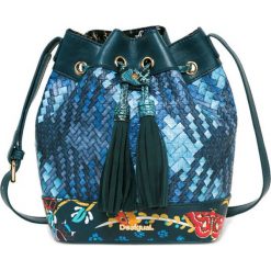 Torebki klasyczne damskie: Torebka „Lugano Winter Floral” w kolorze niebieskim – 30 x 27 x 12 cm