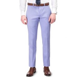 Spodnie LEONARDO GDNS900018. Niebieskie spodnie męskie na lato, m, z bawełny, eleganckie. Za 599,00 zł.