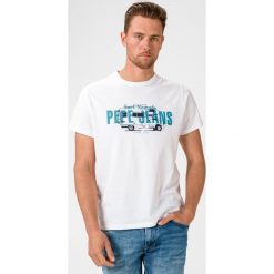 Pepe Jeans Mason Koszulka Biały. Białe podkoszulki męskie Pepe Jeans, xl, z nadrukiem, z bawełny, z krótkim rękawem. Za 175,95 zł.