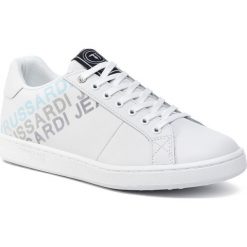 Sneakersy TRUSSARDI JEANS - 77A00209 W001. Białe sneakersy męskie Trussardi Jeans, na co dzień, bez wzorów, z jeansu, bez zapięcia. Za 519,00 zł.