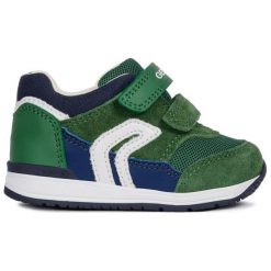 Geox Tenisówki Chłopięce Rishon 19 Zielony. Zielone buty chłopięce sportowe marki Geox, z materiału, z paskami. Za 319,00 zł.