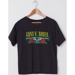 Koszulka z nadrukiem Guns N' Roses - Szary. Szare koszulki damskie House, s, z nadrukiem, bez kołnierzyka. Za 49,99 zł.