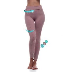 Legginsy sportowe w kolorze jasnoróżowym. Różowe legginsy sportowe damskie Liposlim, s, ze skóry. W wyprzedaży za 114,95 zł.