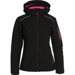 CMP WOMEN JACKET ZIP HOOD Kurtka Softshell nero/hot pink. Czarne kurtki damskie marki CMP, z elastanu. W wyprzedaży za 272,30 zł.
