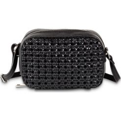 Torebka na ramię bonprix czarny. Czarne torebki klasyczne damskie bonprix, w paski, na ramię, małe, zdobione, bez dodatków. Za 49,99 zł.