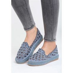 Espadryle damskie: Niebieskie Espadryle Golden Button
