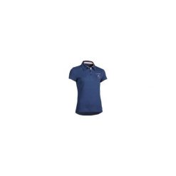 Koszulka jeździecka polo 140 damska. Różowe koszulki damskie FOUGANZA, bez wzorów, z elastanu, eleganckie, polo, bez rękawów. Za 59,99 zł.