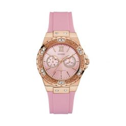 Zegarek GUESS - Limelight W1053L3 PINK/ROSE GOLD TONE. Różowe zegarki damskie Guess. W wyprzedaży za 689,00 zł.