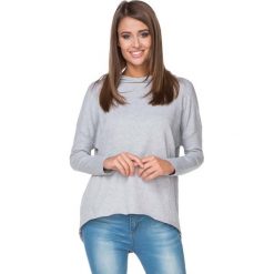 Jasnoszara Bluza Sportowa Nierozpinana z Kapturem. Bluzy damskie Molly.pl. Za 129,90 zł.