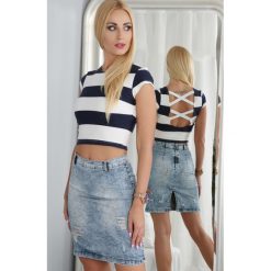 Top Granatowy BB20286. Niebieskie topy damskie marki Fasardi, s. Za 49,00 zł.