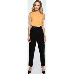 Spodnie z paskiem wysoki stan s124. Czarne spodnie z wysokim stanem Style, z haftami. Za 139,00 zł.