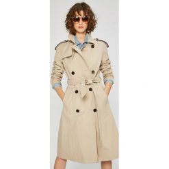 Tommy Jeans - Płaszcz. Szare płaszcze damskie marki Tommy Jeans, s, w paski, z bawełny. W wyprzedaży za 699,90 zł.