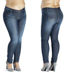 Spodnie jeansowe rurki PLUS SIZE. Niebieskie spodnie damskie Moda Size Plus Iwanek, s, bez wzorów, z elastanu, eleganckie. Za 129,00 zł.