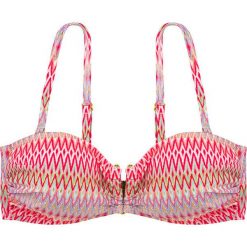 Stroje kąpielowe damskie: Biustonosz bikini "Acapulco" w kolorze koralowym ze wzorem