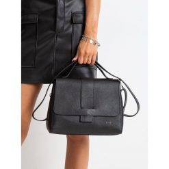 JENNA Damska Torebka Skórzana Kuferek Do Ręki. Czarne kuferki damskie ROVICKY, w paski, z jeansu, eleganckie, na ramię, bez dodatków. Za 299,00 zł.
