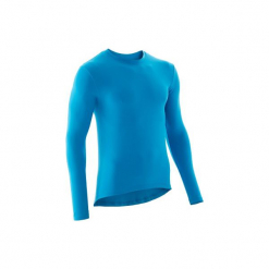 Podkoszulka długi rękaw na rower szosowy 100. Niebieskie podkoszulki męskie B'TWIN, xl, z materiału, z długim rękawem. Za 29,99 zł.
