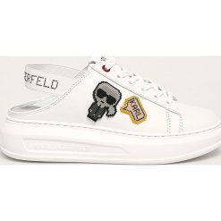 Karl Lagerfeld - Buty skórzane. Białe buty sportowe damskie KARL LAGERFELD, bez wzorów, ze skóry, sportowe. Za 729,90 zł.