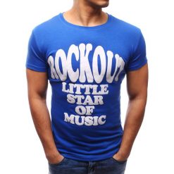 T-shirty męskie z nadrukiem: T-shirt męski z nadrukiem niebieski (rx2685)