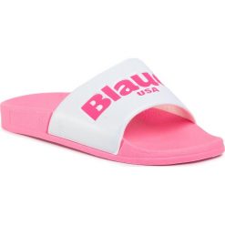 Klapki BLAUER - S0PALM01/FLU Fuxia. Białe klapki damskie Blauer, bez wzorów, z tworzywa sztucznego, bez obcasa. W wyprzedaży za 129,00 zł.