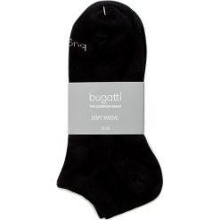 Zestaw 2 par niskich skarpet damskich BUGATTI - 6951 Black 610. Czarne skarpetki damskie Bugatti, bez wzorów, z elastanu. W wyprzedaży za 24,90 zł.