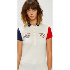 U.S. Polo - Top. Białe topy sportowe damskie marki U.S. Polo, m, z aplikacjami, z bawełny, polo. W wyprzedaży za 159,90 zł.