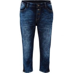 Dżinsy ze stretchem 3/4 BOYFRIEND bonprix ciemny denim. Niebieskie jeansy damskie bonprix, z jeansu. Za 109,99 zł.