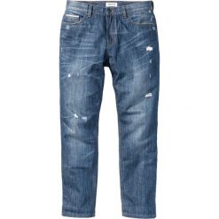 Jeansy męskie: Dżinsy z odblaskowymi paskami Classic Fit Tapered bonprix niebieski