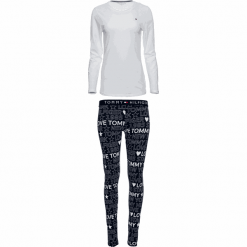 Tommy Hilfiger piżama damska Leggins Set LS Print L ciemnoniebieska. Niebieskie piżamy damskie TOMMY HILFIGER, l, bez wzorów, z bawełny, z długim rękawem. W wyprzedaży za 229,00 zł.