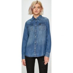 Wrangler - Koszula Western Denim. Szare koszule damskie Wrangler, m, z bawełny, klasyczne, z klasycznym kołnierzykiem, z długim rękawem. Za 259,90 zł.