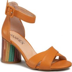 Sandały ANN MEX - 0743 16MS+PS Pomarańczowy. Pomarańczowe klapki damskie Ann Mex, bez wzorów, ze skóry, bez obcasa, na obcasie. Za 299,00 zł.