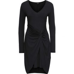 Sukienka z dżerseju z przewiązaniem bonprix czarny. Czarne sukienki balowe marki bonprix, z dżerseju. Za 109,99 zł.