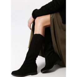 Czarne Kozaki z Ukrytą Koturną Marcella. Czarne koturny damskie Born2be, bez obcasa, na koturnie, bez zapięcia. Za 159,99 zł.