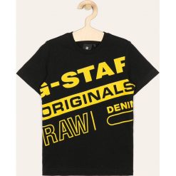 G-Star Raw - T-shirt dziecięcy 128-176 cm. Czarne t-shirty chłopięce G-Star RAW, z nadrukiem, z bawełny, bez rękawów. W wyprzedaży za 99,90 zł.