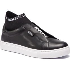 Sneakersy KARL LAGERFELD - KL61041 Black Lthr. Czarne półbuty damskie marki KARL LAGERFELD, na co dzień, bez wzorów, ze skóry, bez obcasa, na płaskiej podeszwie, bez zapięcia. Za 839,00 zł.