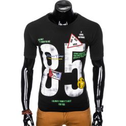 T-SHIRT MĘSKI Z NADRUKIEM S990 - CZARNY. Czarne t-shirty męskie z nadrukiem marki Ombre Clothing, m. Za 29,00 zł.