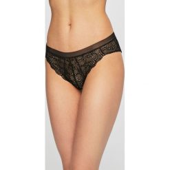 Dkny - Figi. Czarne majtki damskie DKNY, s, w koronkowe wzory, z bawełny. Za 119,90 zł.