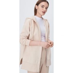 Długa bluza z kapturem - Kremowy. Białe bluzy damskie Sinsay, s, bez wzorów, z długim rękawem, długie, z kapturem. W wyprzedaży za 44,99 zł.