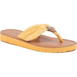Japonki TOMMY HILFIGER - Th Monogram Flat Beach Sandal FW0FW04808 Sunny ZEK. Żółte klapki damskie TOMMY HILFIGER, bez wzorów, ze skóry, bez obcasa. W wyprzedaży za 169,00 zł.