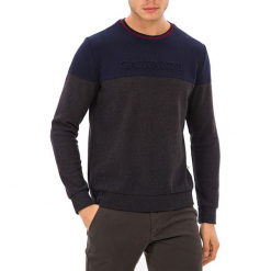 Sweter w kolorze antracytowo-niebieskim. Niebieskie swetry klasyczne męskie GALVANNI, m, z okrągłym kołnierzem. W wyprzedaży za 139,95 zł.